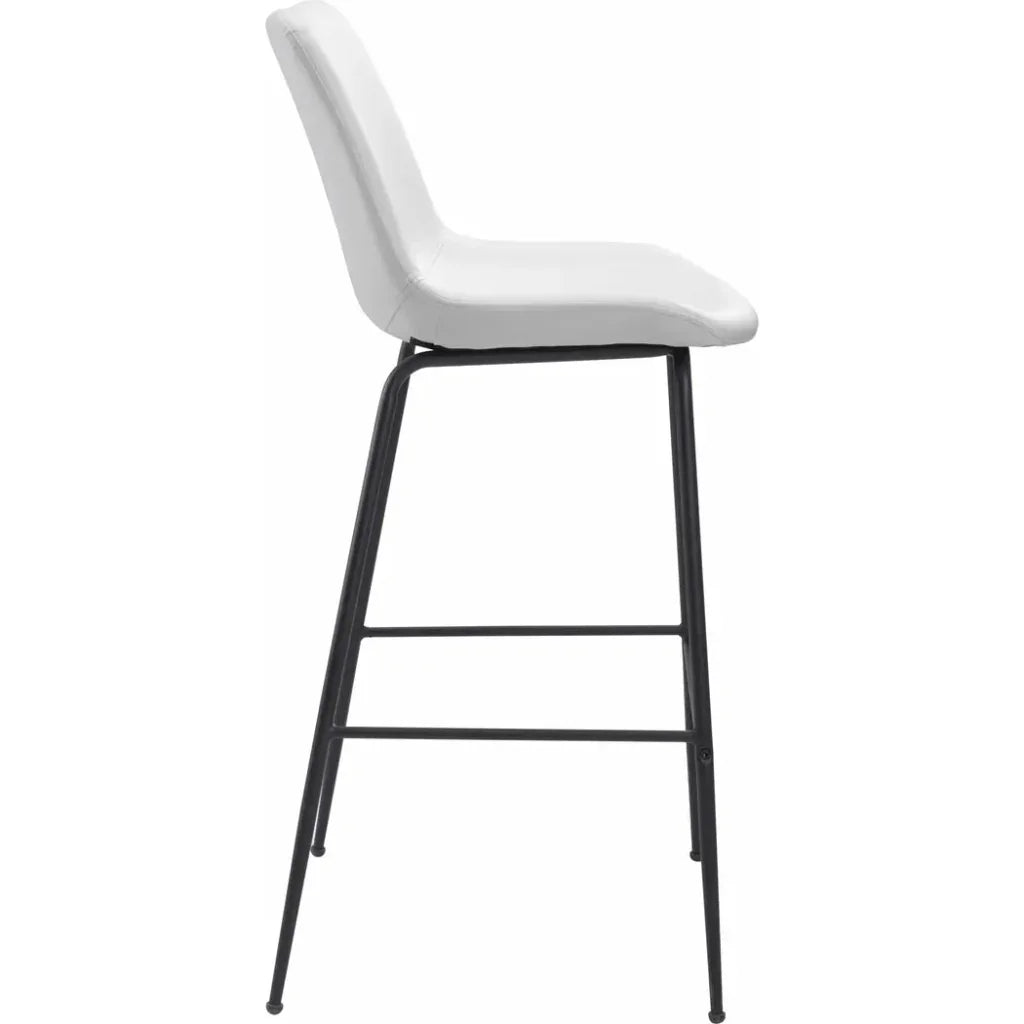 Byron Bar Chair White - LOOMLAN - Zuo Modern - Bar Stools