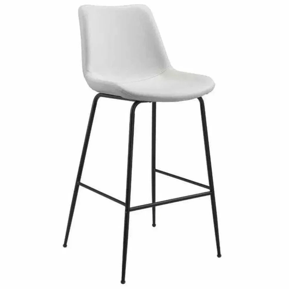 Byron Bar Chair White - LOOMLAN - Zuo Modern - Bar Stools