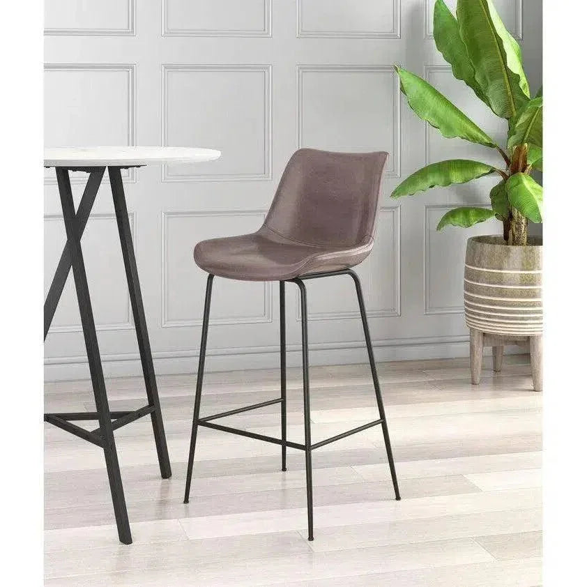Byron Counter Chair Brown - LOOMLAN - Zuo Modern - Counter Stools