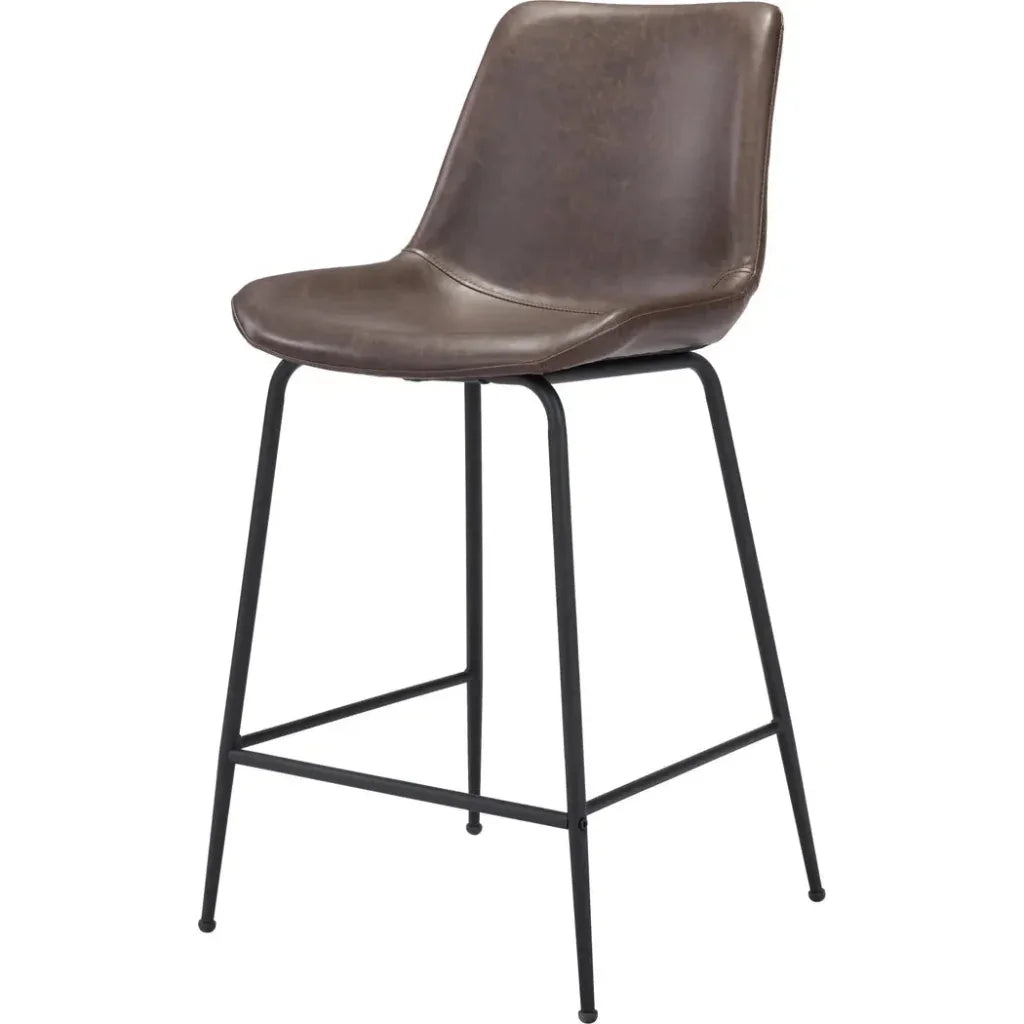 Byron Counter Chair Brown - LOOMLAN - Zuo Modern - Counter Stools