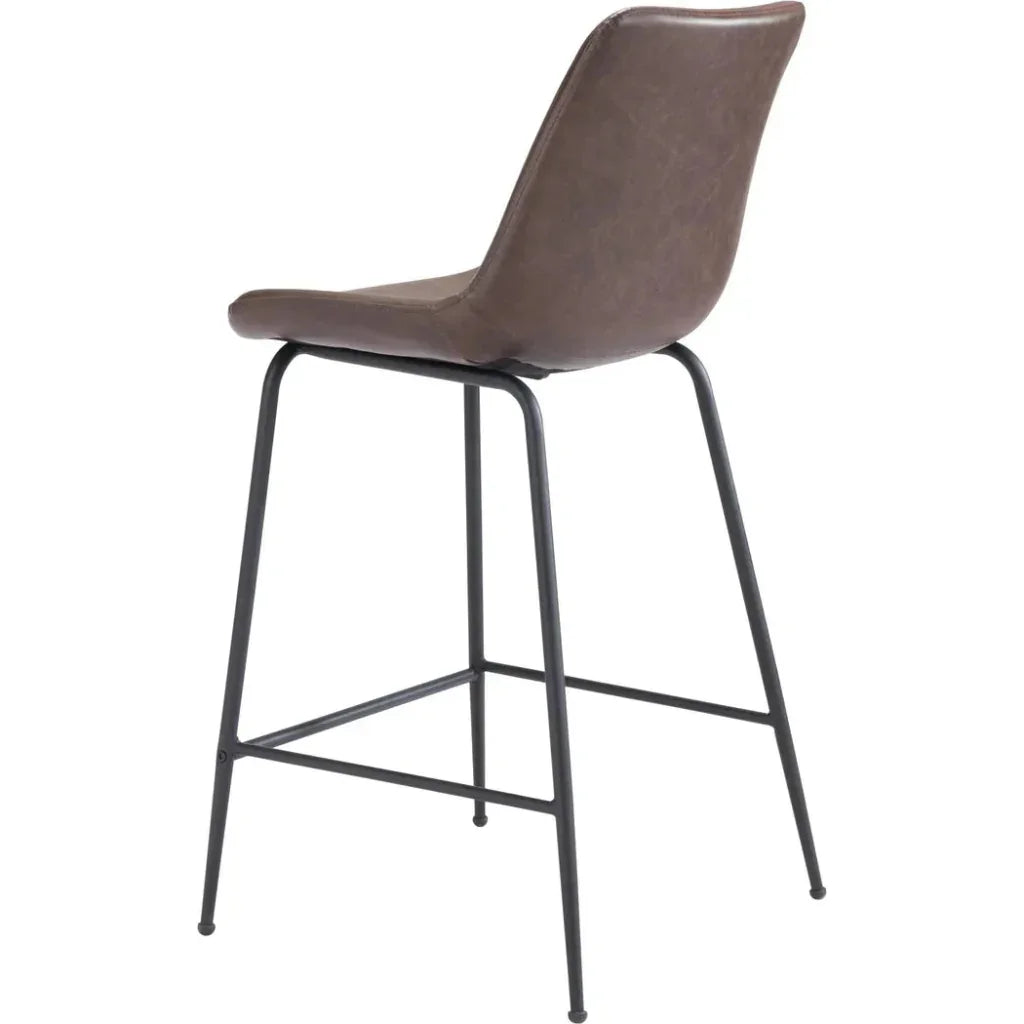 Byron Counter Chair Brown - LOOMLAN - Zuo Modern - Counter Stools