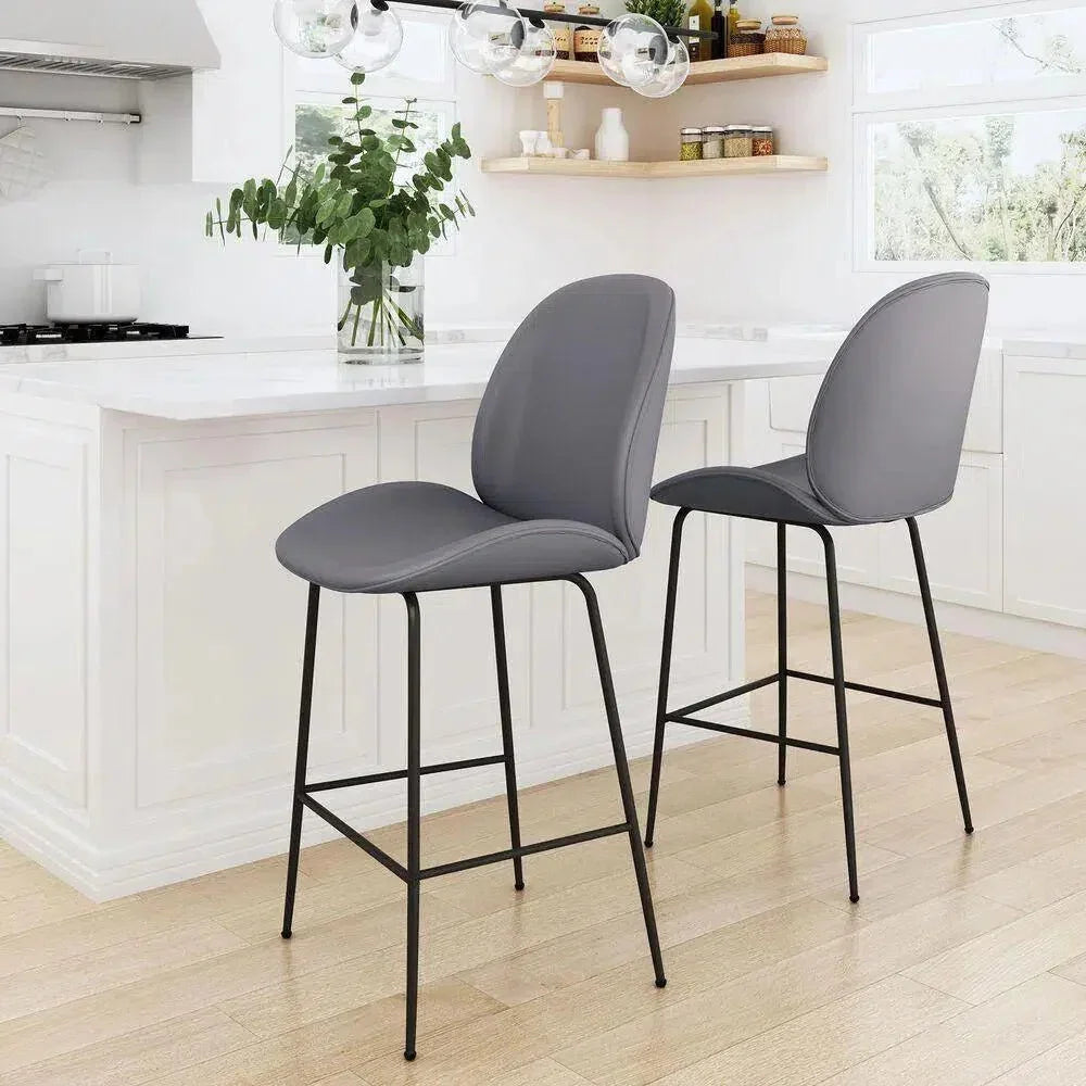 Byron Counter Chair Gray - LOOMLAN - Zuo Modern - Counter Stools