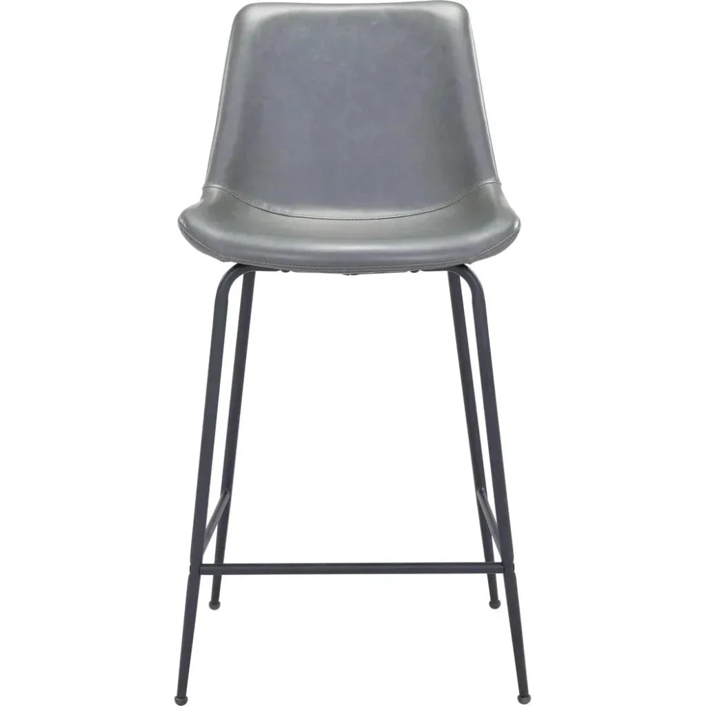 Byron Counter Chair Gray - LOOMLAN - Zuo Modern - Counter Stools