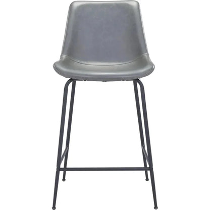 Byron Counter Chair Gray - LOOMLAN - Zuo Modern - Counter Stools