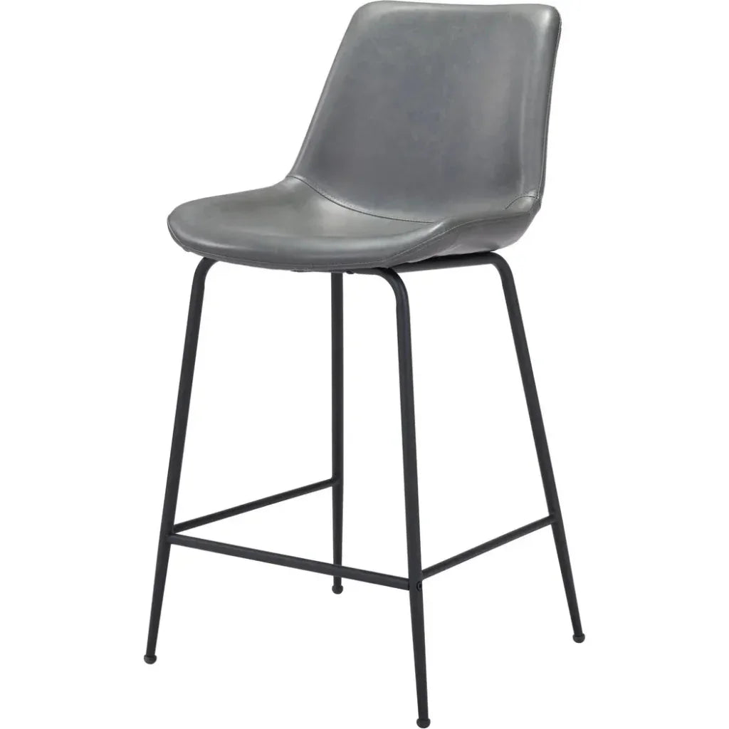 Byron Counter Chair Gray - LOOMLAN - Zuo Modern - Counter Stools