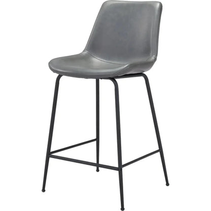 Byron Counter Chair Gray - LOOMLAN - Zuo Modern - Counter Stools