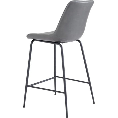 Byron Counter Chair Gray - LOOMLAN - Zuo Modern - Counter Stools