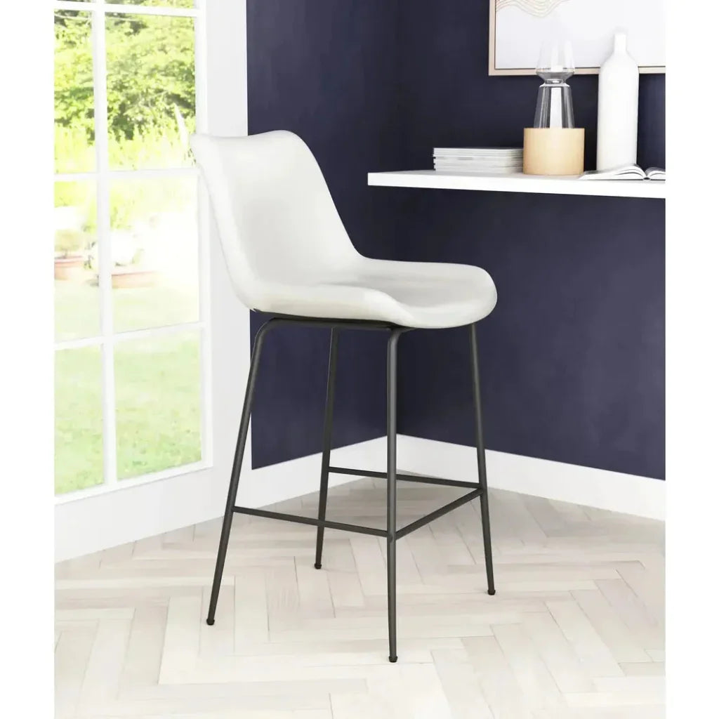 Byron Counter Chair White - LOOMLAN - Zuo Modern - Counter Stools
