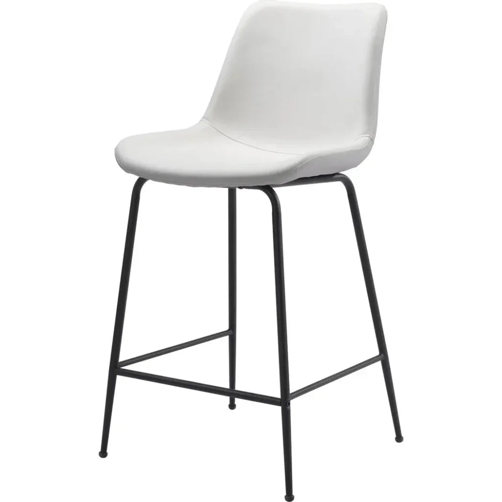 Byron Counter Chair White - LOOMLAN - Zuo Modern - Counter Stools