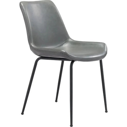 Byron Leather Armless Dining Chair 2PC - LOOMLAN - Zuo Modern - Dining Chairs