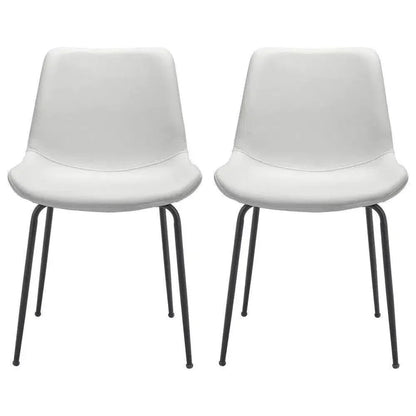 Byron Leather Armless Dining Chair 2PC - LOOMLAN - Zuo Modern - Dining Chairs