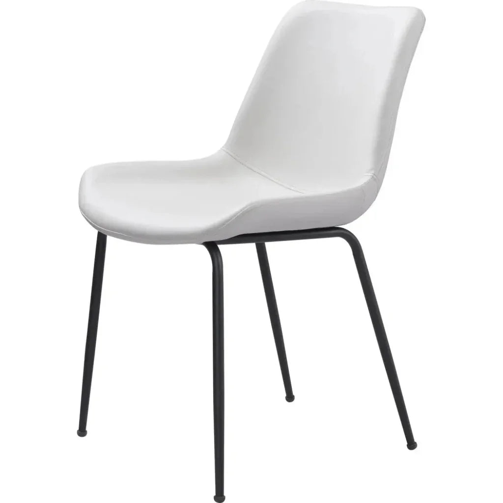 Byron Leather Armless Dining Chair 2PC - LOOMLAN - Zuo Modern - Dining Chairs