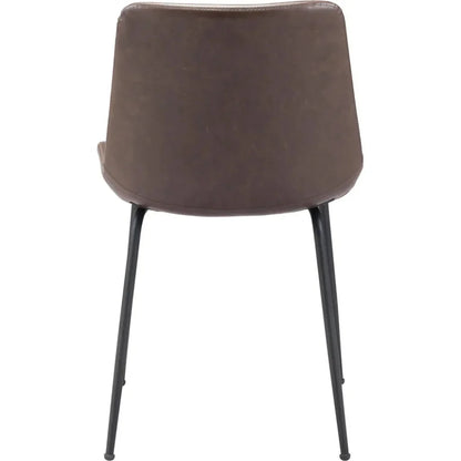 Byron Leather Armless Dining Chair 2PC - LOOMLAN - Zuo Modern - Dining Chairs