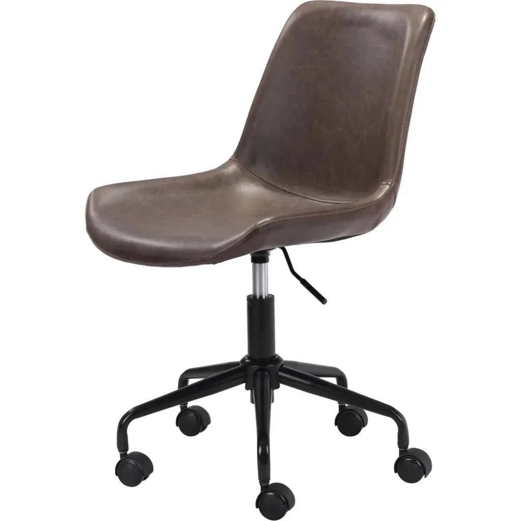 Byron Office Chair Brown-Office Chairs-Zuo Modern-LOOMLAN