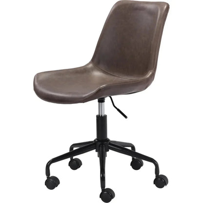 Byron Office Chair Brown-Office Chairs-Zuo Modern-LOOMLAN