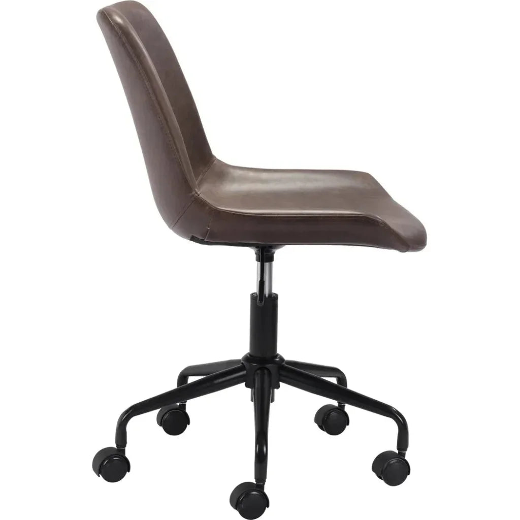 Byron Office Chair Brown-Office Chairs-Zuo Modern-LOOMLAN