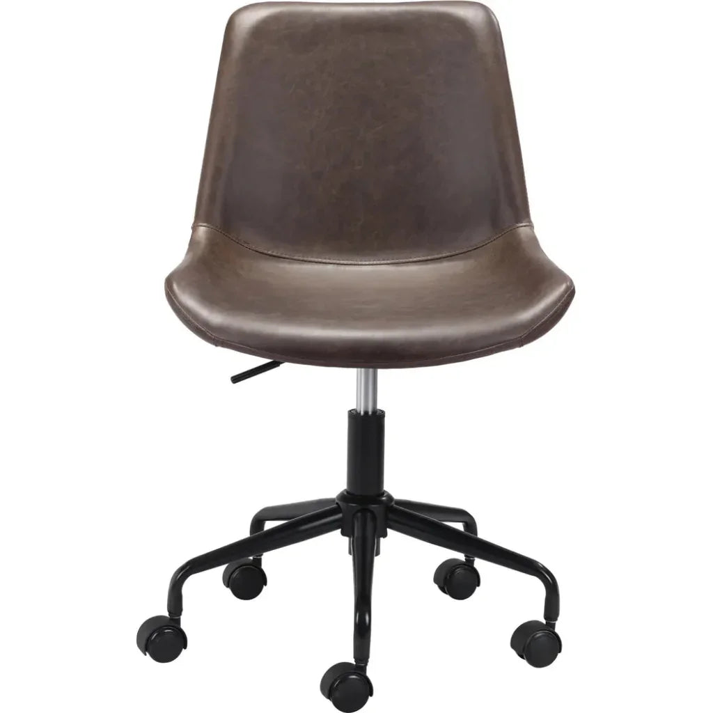 Byron Office Chair Brown-Office Chairs-Zuo Modern-LOOMLAN