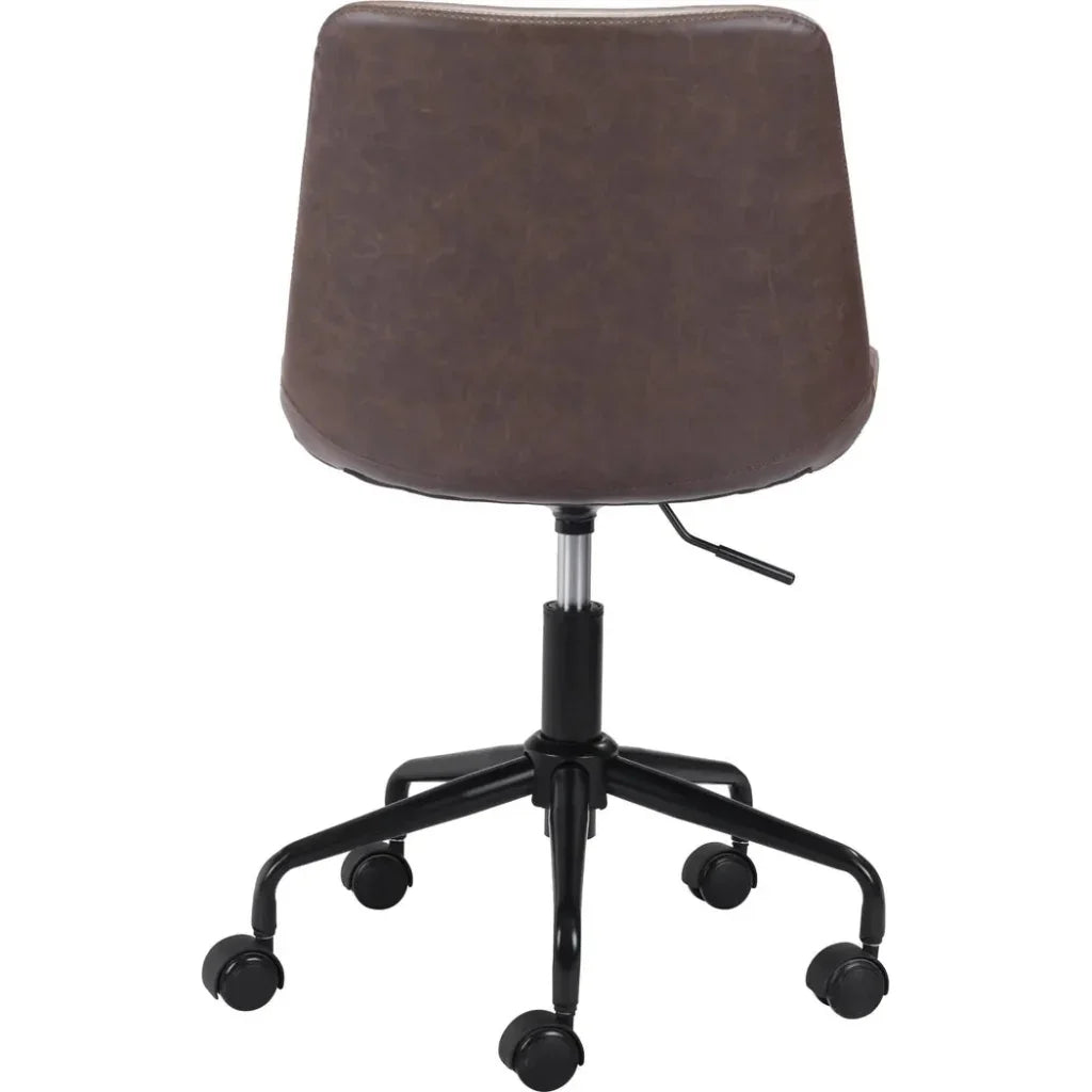 Byron Office Chair Brown-Office Chairs-Zuo Modern-LOOMLAN