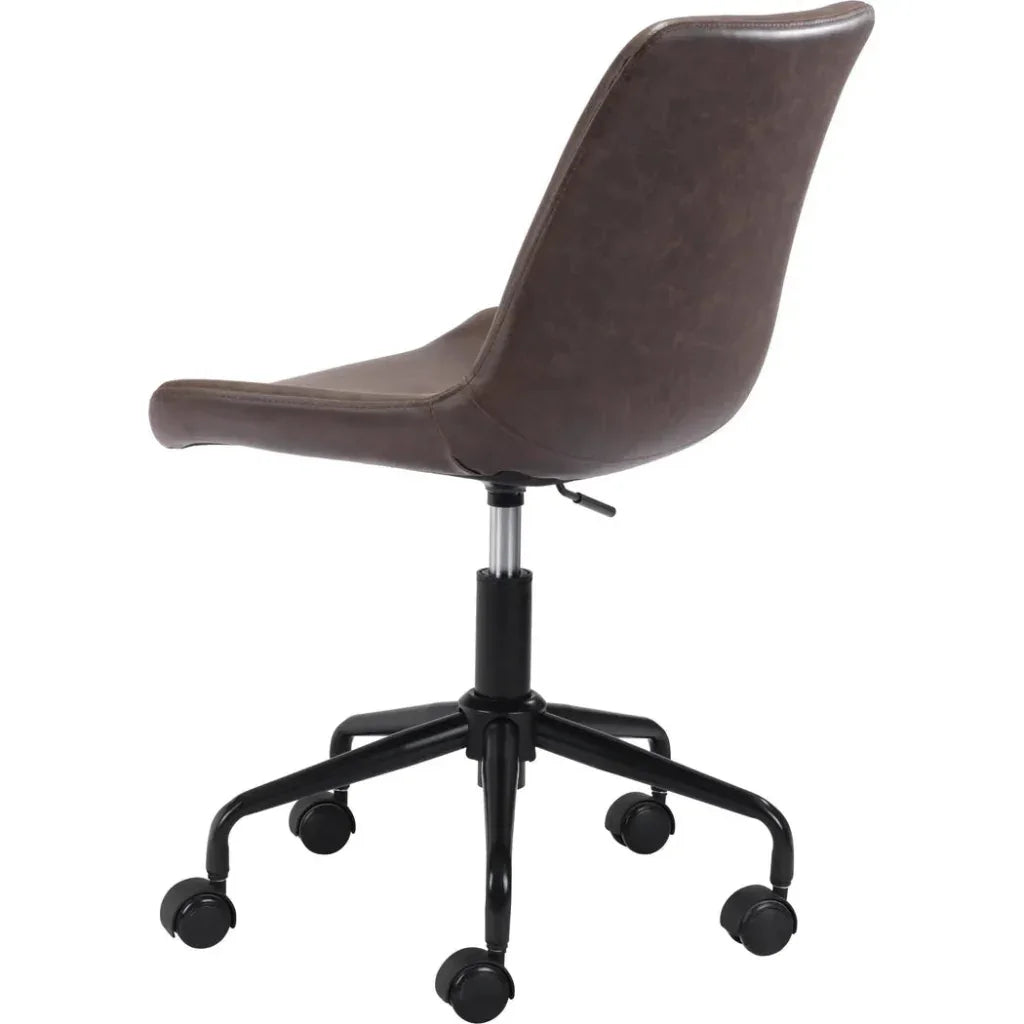 Byron Office Chair Brown-Office Chairs-Zuo Modern-LOOMLAN
