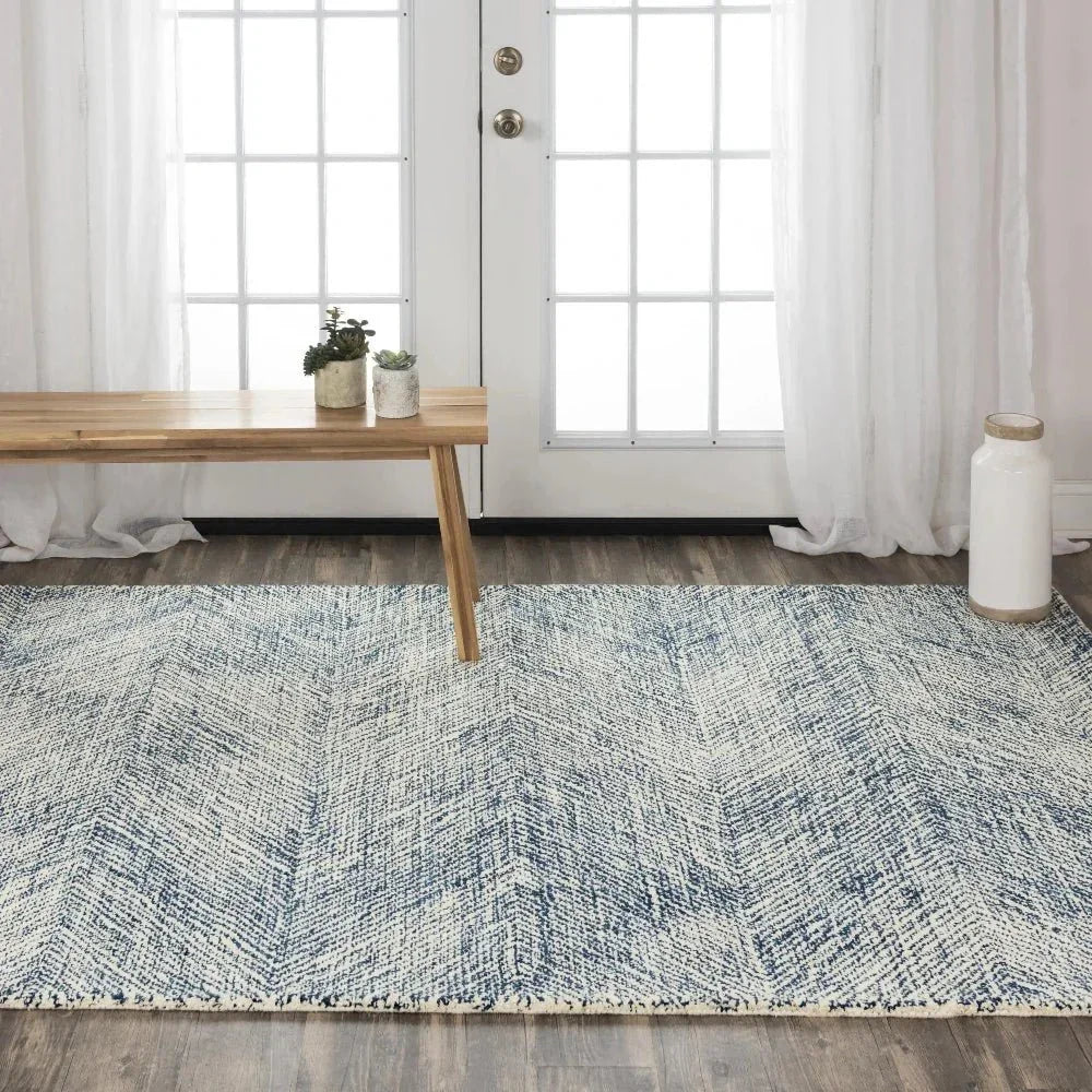 Cacy Chevron Navy Area Rugs For Living Room - LOOMLAN - LOOMLAN - Area Rugs