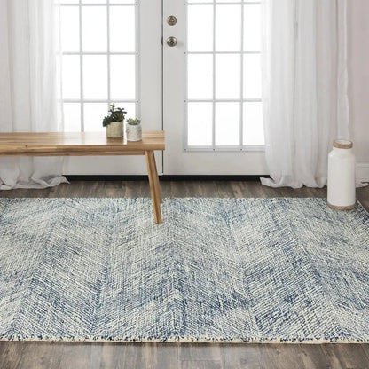 Cacy Chevron Navy Area Rugs For Living Room - LOOMLAN - LOOMLAN - Area Rugs