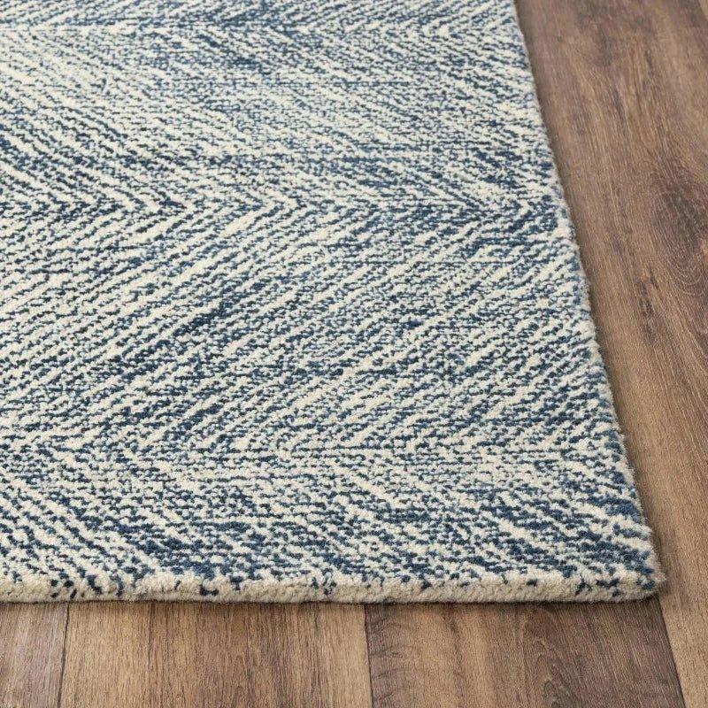 Cacy Chevron Navy Area Rugs For Living Room - LOOMLAN - LOOMLAN - Area Rugs