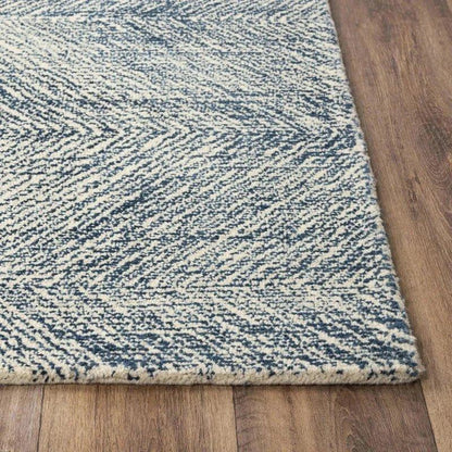 Cacy Chevron Navy Area Rugs For Living Room - LOOMLAN - LOOMLAN - Area Rugs