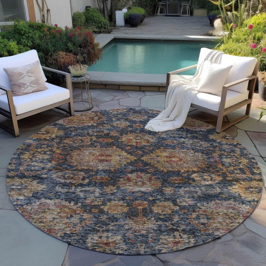 Cadenza Blue Washable Indoor-Outdoor Rug-Outdoor Rugs-LOOMLAN Rugs-LOOMLAN