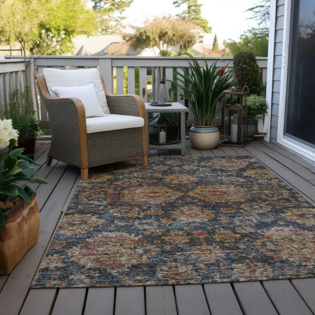 Cadenza Blue Washable Indoor-Outdoor Rug-Outdoor Rugs-LOOMLAN Rugs-LOOMLAN