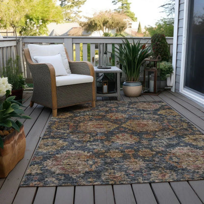 Cadenza Blue Washable Indoor-Outdoor Rug-Outdoor Rugs-LOOMLAN Rugs-LOOMLAN