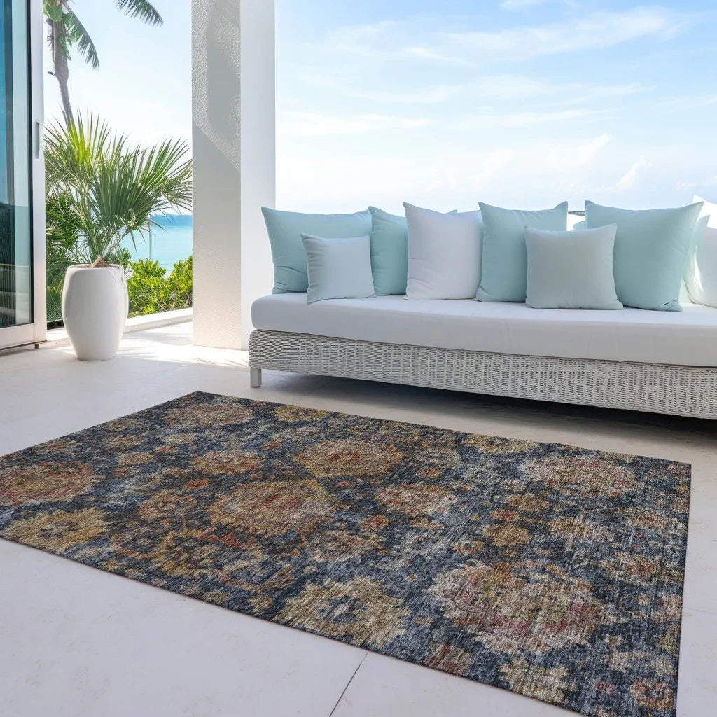 Cadenza Blue Washable Indoor-Outdoor Rug-Outdoor Rugs-LOOMLAN Rugs-LOOMLAN