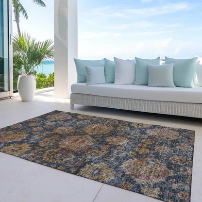 Cadenza Blue Washable Indoor-Outdoor Rug-Outdoor Rugs-LOOMLAN Rugs-LOOMLAN