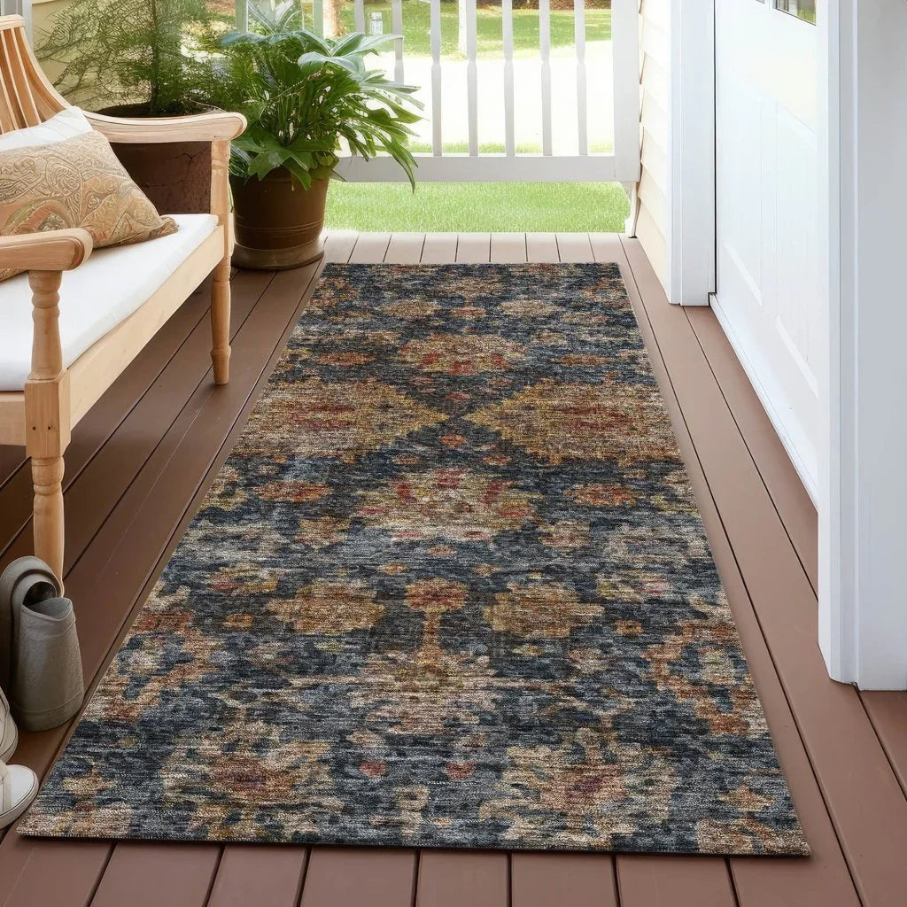 Cadenza Blue Washable Indoor-Outdoor Rug-Outdoor Rugs-LOOMLAN Rugs-LOOMLAN