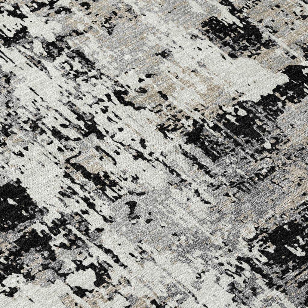 Caelan Black Washable Indoor-Outdoor Rug-Outdoor Rugs-LOOMLAN Rugs-LOOMLAN