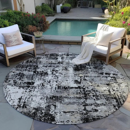 Caelan Black Washable Indoor-Outdoor Rug-Outdoor Rugs-LOOMLAN Rugs-LOOMLAN
