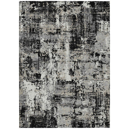 Caelan Black Washable Indoor-Outdoor Rug-Outdoor Rugs-LOOMLAN Rugs-2'6" x 3'10"-LOOMLAN