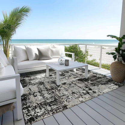 Caelan Black Washable Indoor-Outdoor Rug-Outdoor Rugs-LOOMLAN Rugs-LOOMLAN
