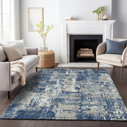 Caelan Blue Washable Indoor-Outdoor Rug-Outdoor Rugs-LOOMLAN Rugs-LOOMLAN
