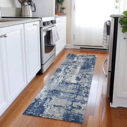 Caelan Blue Washable Indoor-Outdoor Rug-Outdoor Rugs-LOOMLAN Rugs-LOOMLAN