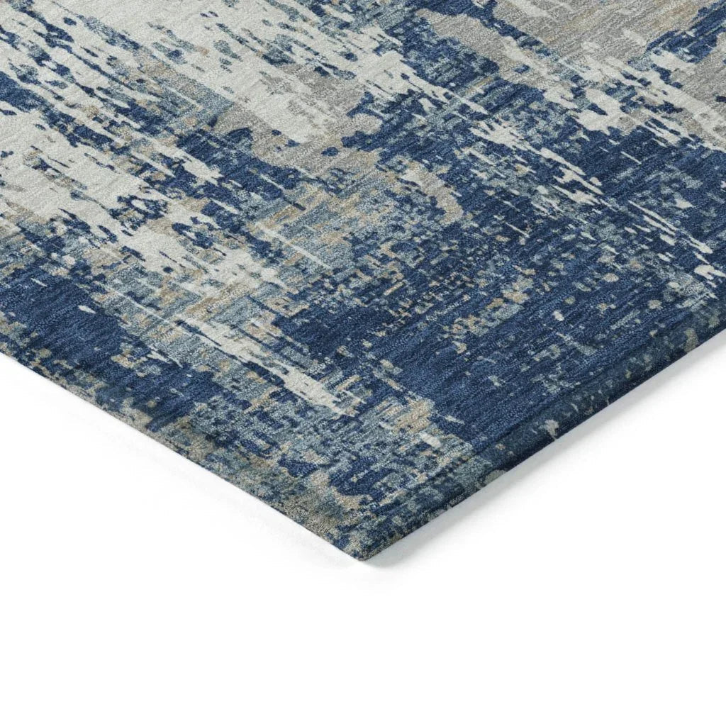 Caelan Blue Washable Indoor-Outdoor Rug-Outdoor Rugs-LOOMLAN Rugs-LOOMLAN