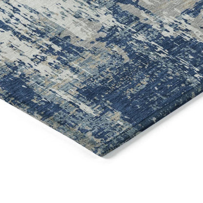 Caelan Blue Washable Indoor-Outdoor Rug-Outdoor Rugs-LOOMLAN Rugs-LOOMLAN