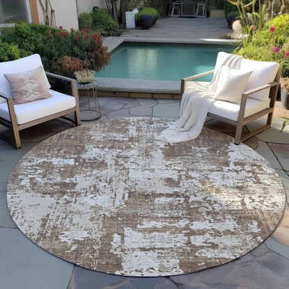 Caelan Brown Washable Indoor-Outdoor Rug-Outdoor Rugs-LOOMLAN Rugs-LOOMLAN
