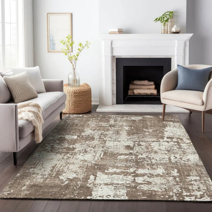Caelan Brown Washable Indoor-Outdoor Rug-Outdoor Rugs-LOOMLAN Rugs-LOOMLAN