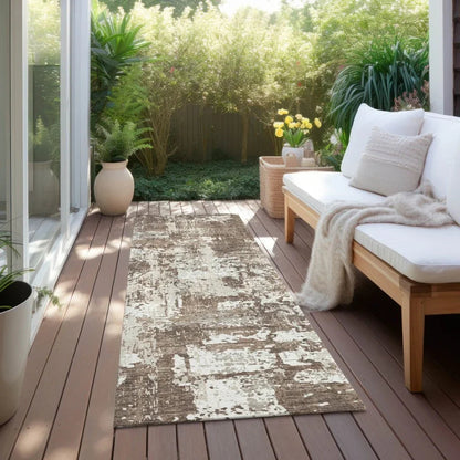 Caelan Brown Washable Indoor-Outdoor Rug-Outdoor Rugs-LOOMLAN Rugs-LOOMLAN