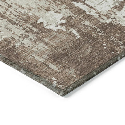 Caelan Brown Washable Indoor-Outdoor Rug-Outdoor Rugs-LOOMLAN Rugs-LOOMLAN