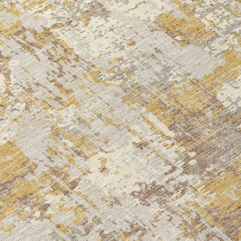 Caelan Gold Washable Indoor-Outdoor Rug-Outdoor Rugs-LOOMLAN Rugs-LOOMLAN