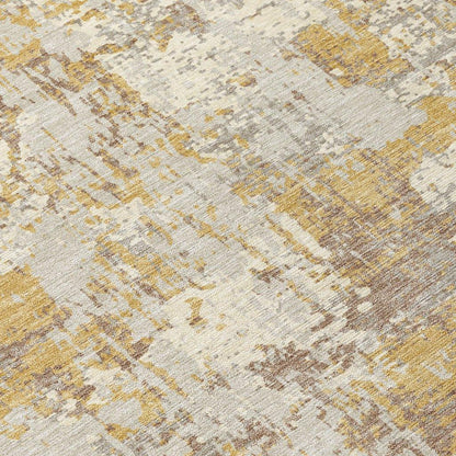 Caelan Gold Washable Indoor-Outdoor Rug-Outdoor Rugs-LOOMLAN Rugs-LOOMLAN