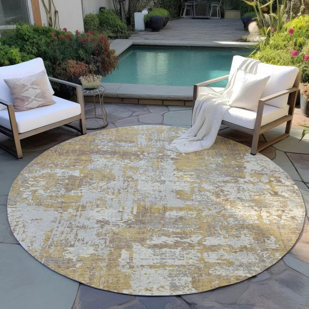 Caelan Gold Washable Indoor-Outdoor Rug-Outdoor Rugs-LOOMLAN Rugs-LOOMLAN