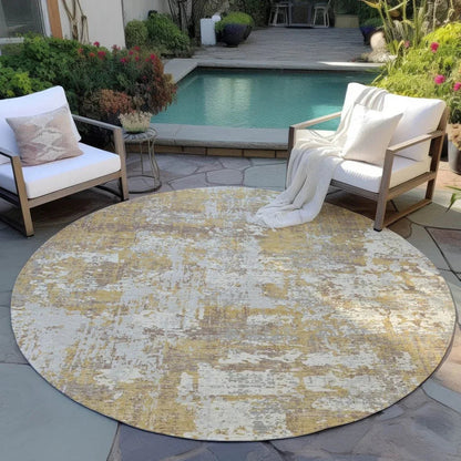 Caelan Gold Washable Indoor-Outdoor Rug-Outdoor Rugs-LOOMLAN Rugs-LOOMLAN