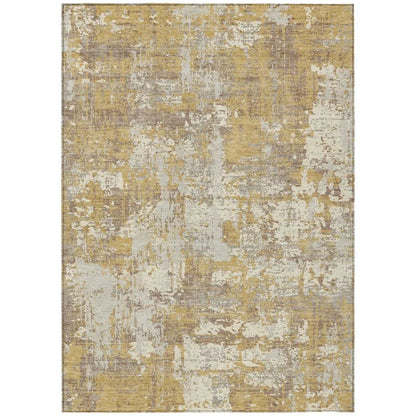 Caelan Gold Washable Indoor-Outdoor Rug-Outdoor Rugs-LOOMLAN Rugs-2'6" x 3'10"-LOOMLAN